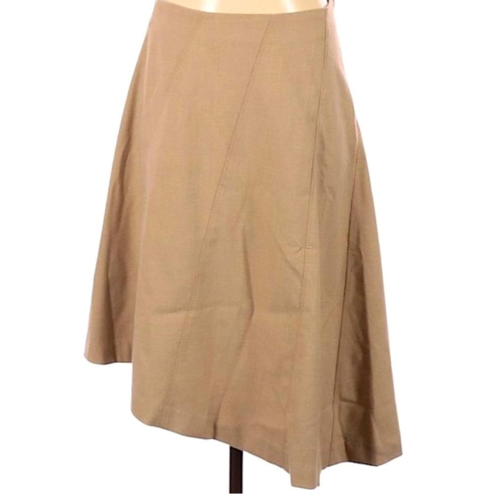 Banana Republic Tan Bias Seam Asymmetrical Skirt Knee Length size XS 0